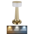 Globo - LED dimbar touchbordslampa LED/1W/3,7V 2700K/4000K/6500K 800 mAh USB guld