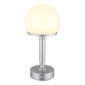 Globo - LED Dimbar uppladdningsbar touch bordslampa LED/2,5W/5V 1800mAh 2800K silver