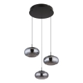 Globo - LED ljuskrona med textilsladd 3xLED/6W/230V