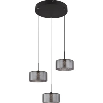 Globo - LED ljuskrona med textilsladd 3xLED/8W/230V