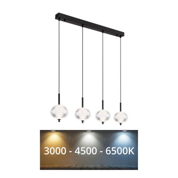 Globo - LED ljuskrona med textilsladd 4xLED/5,75W/230V 3000/4500/6500K