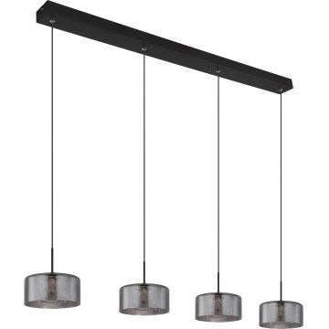 Globo - LED ljuskrona med textilsladd 4xLED/8W/230V