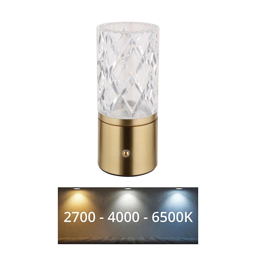 Globo - LED ljusreglerad bordslampa touch LED/2,5W/3,7V 2700K/4000K/6500K 1800 mAh USB guld