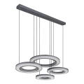 Globo - LED ljusreglerad ljuskrona på textilsladd LED/80W/230V 2700-6000K svart + fjärrkontroll