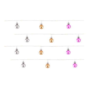 Globo - LED-ljusslinga 20 x LED / 2 x AA, 2,2 m varmvit