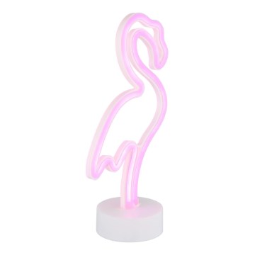 Globo - LED Neon bordslampa LED/2W/3xAA flamingo
