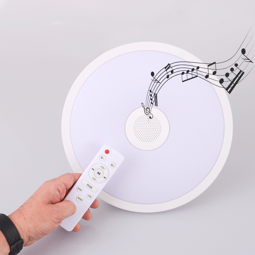 Globo - LED RGBW Dimbar badrumsbelysning med en högtalare LED/18W/230V 3000-6500K IP44 + fjärrkontroll