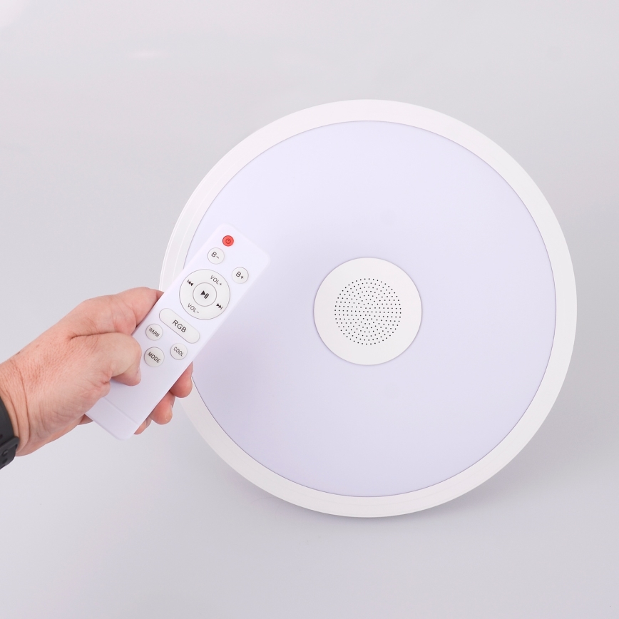 Globo - LED RGBW Dimbar badrumsbelysning med en högtalare LED/18W/230V 3000-6500K IP44 + fjärrkontroll