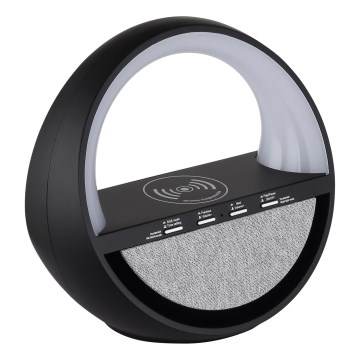 Globo - LED RGB uppladdningsbar touch-bordslampa med högtalare och trådlös QI-laddning LED/3,5W/5V 1800 mAh