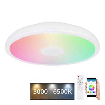 Globo - LED RGBW Dimbar badrumsbelysning med en högtalare LED/18W/230V 3000-6500K IP44 + fjärrkontroll