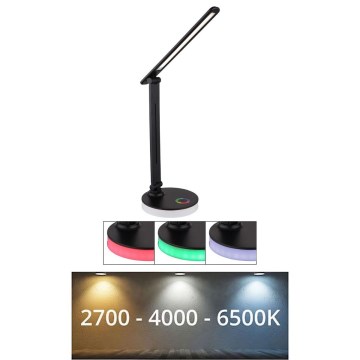 Globo - LED RGBW Dimbar touchbordslampa LED/5W/230V + LED/2W 2700K/4000K/6500K svart