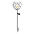 Globo - LED solarlampa LED/3V IP44 300 mAh silverhjärta