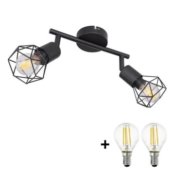 Globo - LED spotlampa 2xE14/6W/230V svart
