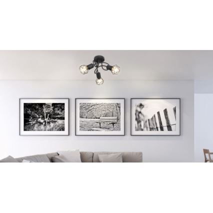 Globo - LED Taklampa 3xE14/6W/230V svart