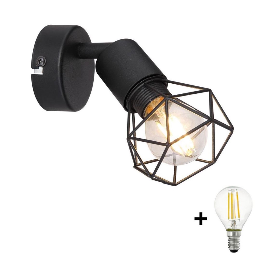 Globo - LED Väggspotlight 1xE14/6W/230V svart