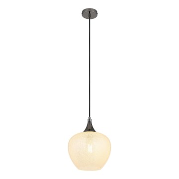 Globo - Ljuskrona med textilsladd 1xE27/40W/230V diameter 24 cm vit/antracit