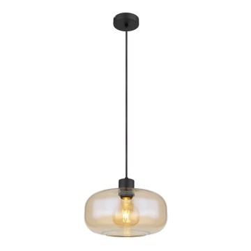 Globo - Ljuskrona med textilsladd 1xE27/40W/230V diameter 28 cm genomskinlig