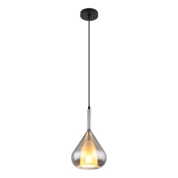 Globo - Ljuskrona med textilsladd 1xE27/60W/230V diameter 20 cm svart