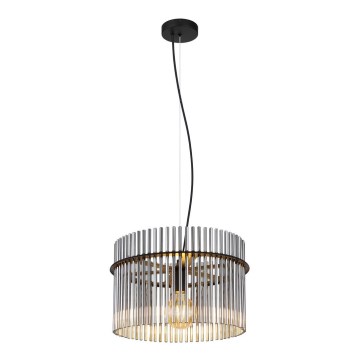 Globo - Ljuskrona med textilsladd 1xE27/60W/230V diameter 40 cm svart