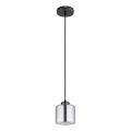 Globo - Ljuskrona med textilsladd 1xE27/60W/230V skinande krom diameter 14 cm