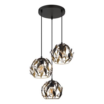 Globo - Ljuskrona med textilsladd 3xE27/40W/230V diameter 41 cm