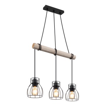Globo - Ljuskrona med textilsladd 3xE27/40W/230V