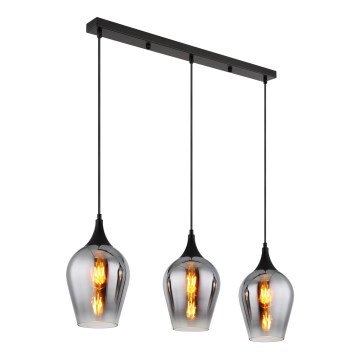 Globo - Ljuskrona med textilsladd 3xE27/60W/230V