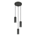 Globo - Ljuskrona med textilsladd 3xGU10/25W/230V svart