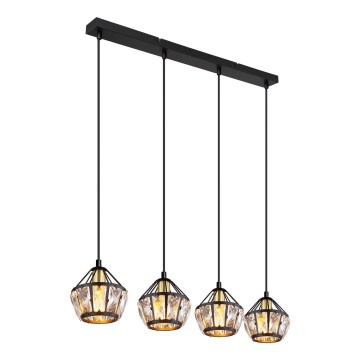 Globo - Ljuskrona med textilsladd 4xE14/40W/230V