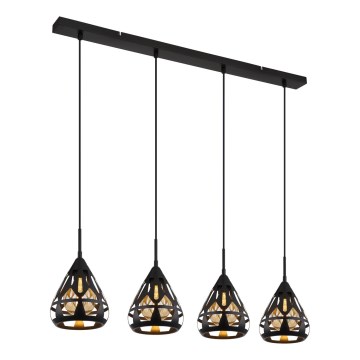 Globo - Ljuskrona med textilsladd 4xE27/40W/230V