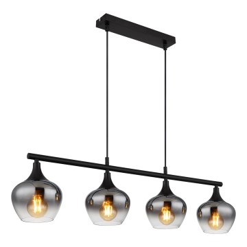 Globo - Ljuskrona med textilsladd 4xE27/40W/230V svart