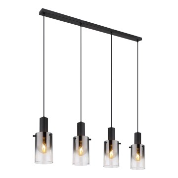 Globo - Ljuskrona med textilsladd 4xE27/40W/230V svart