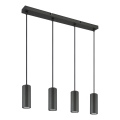 Globo - Ljuskrona med textilsladd 4xGU10/25W/230V svart