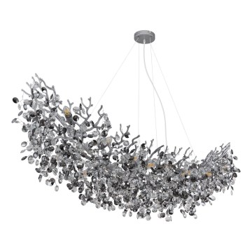 Globo - Ljuskrona med vajer 16xE14/40W/230V silverfärgad
