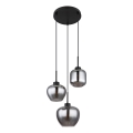 Globo - Pendellampa med sladd 3xE27/40W/230V svart