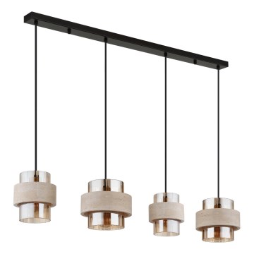 Globo - Pendellampa med sladd 4xE27/40W/230V travertin
