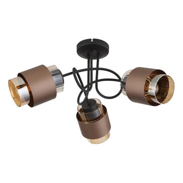 Globo - Plafondlampa 3xE27/40W/230V svart/brons