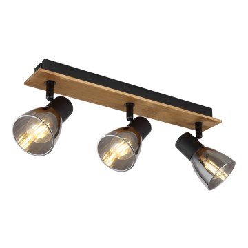 Globo - Spotbelysning 3xE14/40W/230V svart/trä