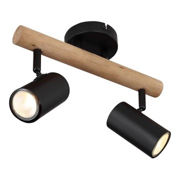 Globo - Spotlampa 2xGU10/5W/230V trä/metal