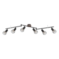 Globo - Spotlampa 6xE14/40W/230V svart/brun