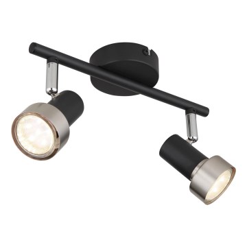 Globo - Spotlight  2xGU10/25W/230V svart/silver
