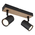 Globo - Spotlight 2xGU10/35W/230V svart/brun