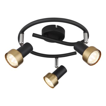 Globo - Spotlight  3xGU10/25W/230V svart/guld