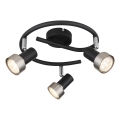Globo - Spotlight  3xGU10/25W/230V svart/silver