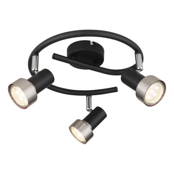 Globo - Spotlight  3xGU10/25W/230V svart/silver