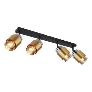 Globo - Spotlight 4xE27/40W/230V svart/mässing