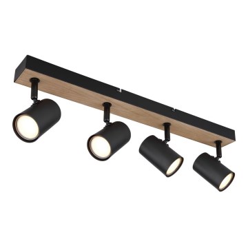 Globo - Spotlight 4xGU10/35W/230V svart/brun