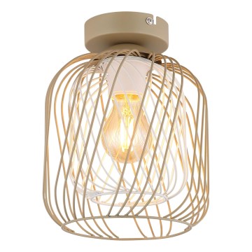 Globo - Taklampa 1xE27/40W/230V Ø 18 cm beige/vit