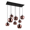Globo - Taklampa på vajer 8xE27/40W/230V i koppar