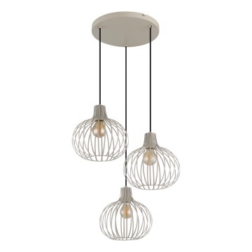 Globo - Takpendel med kabel 3xE27/40W/230V beige